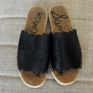 Sam Edelman Black Espadrille Slides